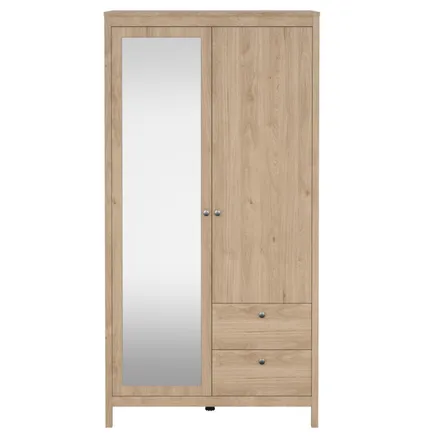 Riidekapp+peegel Madrid 2u2s hickory