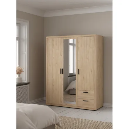 Riidekapp+peegel Mira 3u hickory