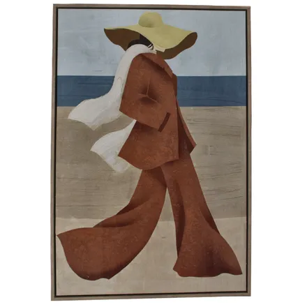 Seinapilt Plaque Lady 60x90 pruun