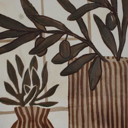 Seinapilt Leaves 60x90 pruun