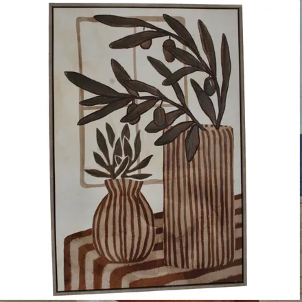 Seinapilt Leaves 60x90 pruun