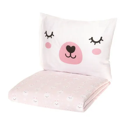 Voodipesukomplekt Bunny 150x210/50x60 roosa