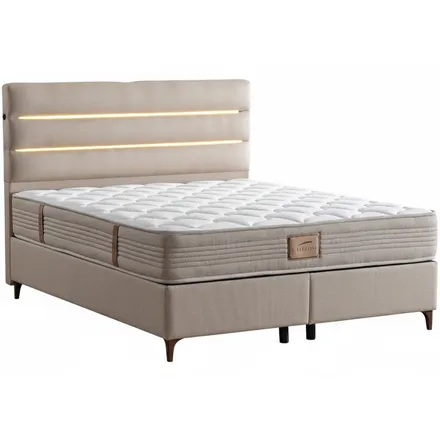 Kontinentaalvoodi Mattreda USB+valgustus 180x200 beež