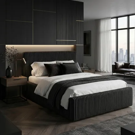 Pesukastiga voodi Farese 180x200 must