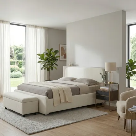 Pesukastiga voodi Hogan 140x200 valge