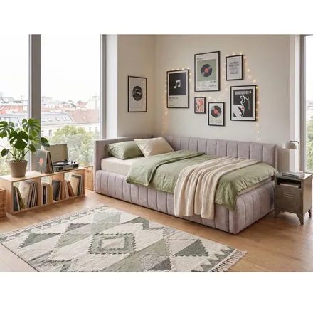 Pesukastiga voodi Teddy 90x200 beež