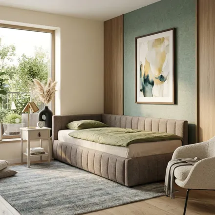 Pesukastiga voodi Teddy 120x200 vasak beež