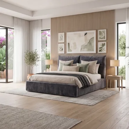 Pesukastiga voodi Malibu 140x200 tumehall