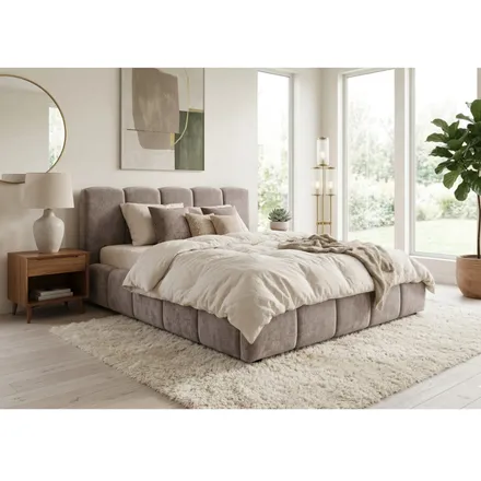Pesukastiga voodi Nubia 140x200 taupe