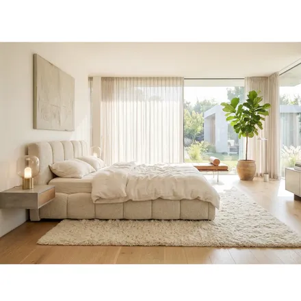 Pesukastiga voodi Nubia 160x200 naturaalvalge