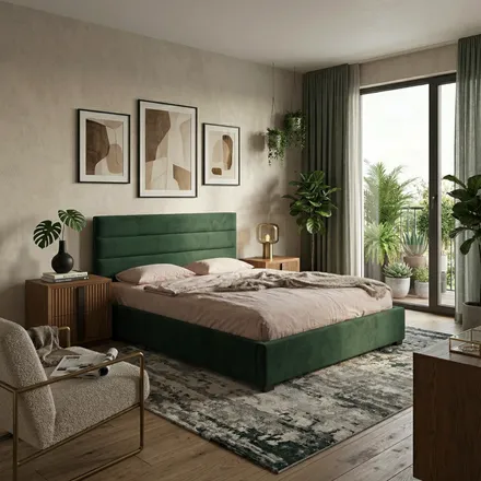 Pesukastiga voodi Verso 180x200 roheline