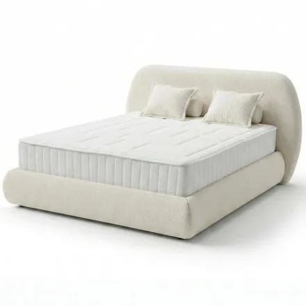 Pesukastiga voodi Cleo 180x200 naturaalvalge