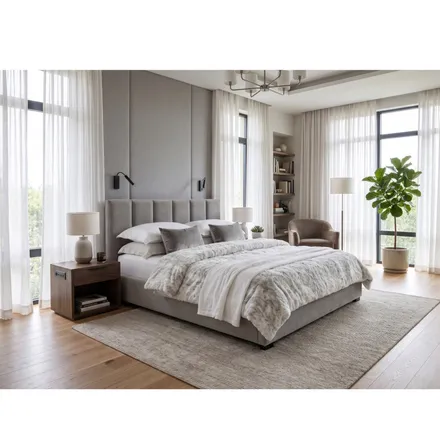 Pesukastiga voodi Hugo 140x200 helehall