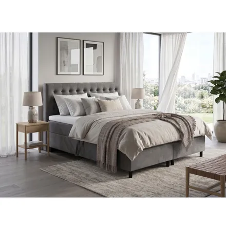 Kontinentaalvoodi Pilar 140x200 tumehall