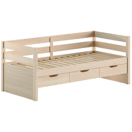 Vipack kaptenivoodi+3 sahtlit Margrit 90x200 hele mänd