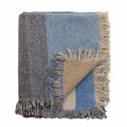 Bloomingville pleed Throw 130x160 hall/sinine