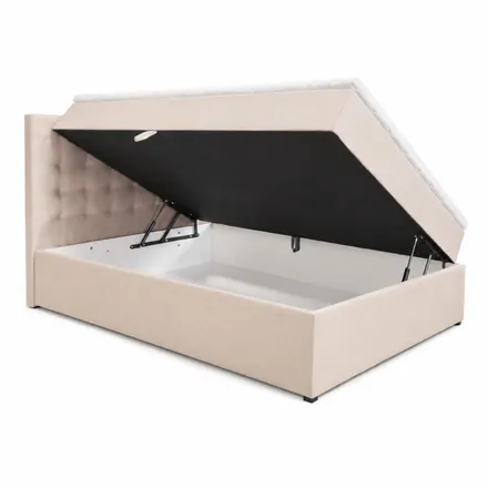 Pesukastiga kontinentaalvoodi Marina pocket 120x200 helebeež