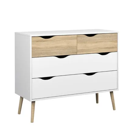 Kummut Delta 98.6x39 valge/tamm