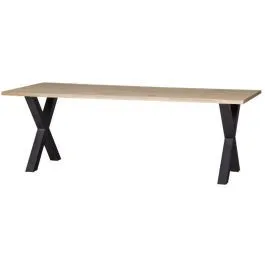 WOOOD Söögilaud Tablo 90x220 tamm/must