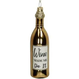 Jõulukaunistus Wine Made Me Do It kuldne H14cm