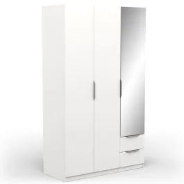 Riidekapp peegliga Ghost 3u2s valge