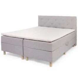 Pesukastiga kontinentaalvoodi Sborg 160x200 helehall
