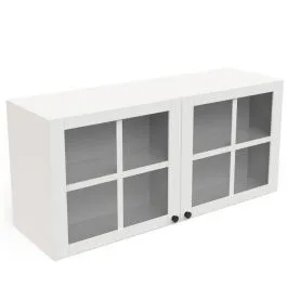 Ülemine köögikapp Cottage 2u valge/klaas