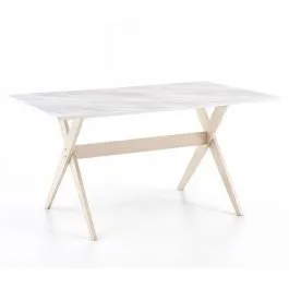 Söögilaud Sorrento 150x90 marmor/valge pöök