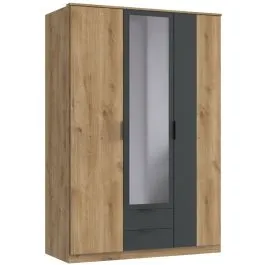 Riidekapp Texel 3u2s+p tammeplank/grafiit