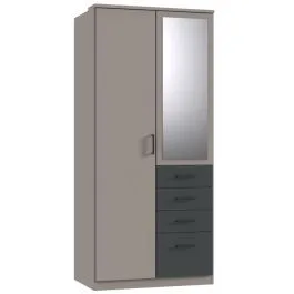 Riidekapp+peegel Cottbus 2u4s sahara/grafiit