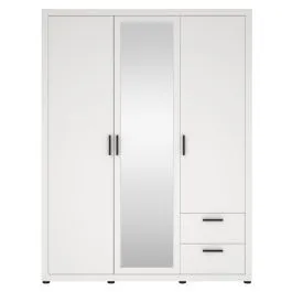 Riidekapp+peegel Mira 3u valge