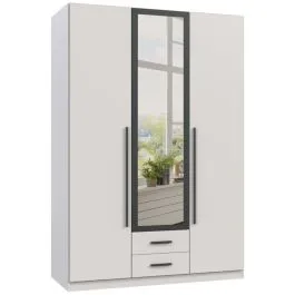 Riidekapp+peegel Marburg 2u2s valge/grafiit