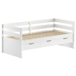 Vipack kaptenivoodi+3 sahtlit Margrit 90x200 valge