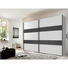 Riidekapp Altona2 valge/tumehall 225 cm