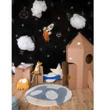 Lorena Canals villane vaip Astromouse D100 hall/valge