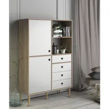Raamaturiiul Rome valge/hickory