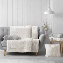 Pleed Mock Fur 125x150 valge