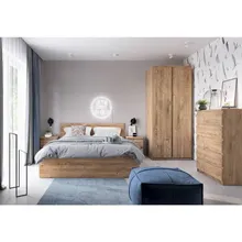 Pesukastiga voodi Fribo 160x200 kuldtamm