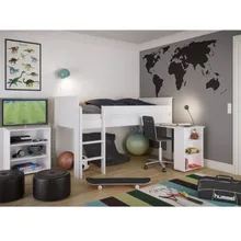 Poolkõrge voodi Alba 90x200 valge