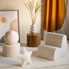 Wigiwama tumba Pouffe D25 teddy valge