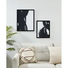 Seinapilt Roberval 43x53 must/valge