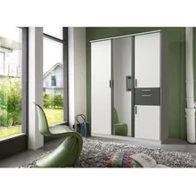 Riidekapp Koblenz valge/grafiit