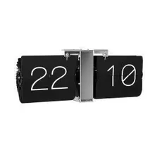 Laua/seinakell Karlsson Flip Clock must-hõbe