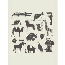 Poster Animals Djur 30x40 pruun