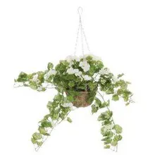 Kunstlill rippuv Geranium valge