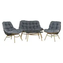 Aiamööbel Galante diivan+2 tugitooli+laud hall/beež