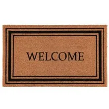 Uksematt Welcome pruun