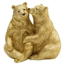 Dekoratiivkuju Cuddling Bears kuldne