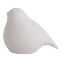 Valgustusega dekoratiivne kuju Fat Bird valge