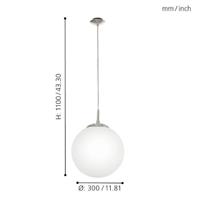 Ripplamp Eglo Rondo D30 valge/hõbe